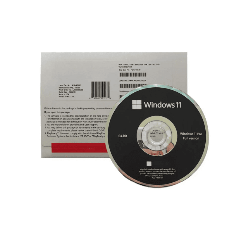 w11 pro dvd Windows 11 Pro Dvd-rom Full Box Pack OEM Pack License - Image 1